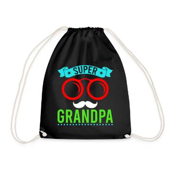 Grandpa, best grandfather Super Opi, niece grandson - Drawstring Bag - black - Front