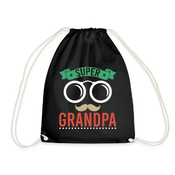 Grandpa, best grandfather Super Opi, niece grandson - Drawstring Bag - black - Front