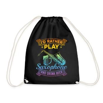Je préfère jouer du saxophone et boire de la bière - Saxopho - Sac de sport léger - noir - Devant