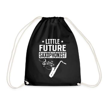 Newborn Saxophonist - Little Future Saxophonist - Turnbeutel - Schwarz - Vorne