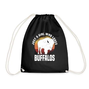 Büffel Bison Ochse Indianer Amerikanisch - Turnbeutel - Schwarz - Vorne