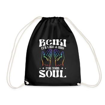 Energy Chakra Holistic Healing Hands Reiki - Drawstring Bag - black - Front