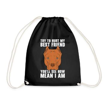 Mean Pet Pitbull Hundehalter American Bully - Turnbeutel - Schwarz - Vorne