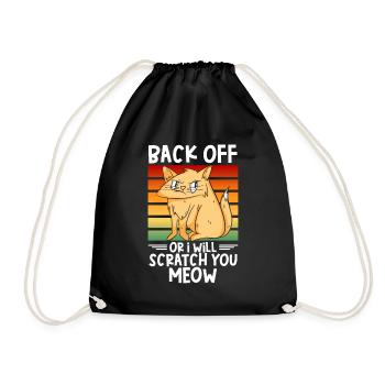 Mean Cat Pet Angry Feline Cat Pet Owner Kitten - Drawstring Bag - black - Front