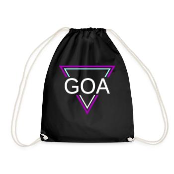 GOA Techno House Party EDM Festival Electro Rave - Drawstring Bag - black - Front