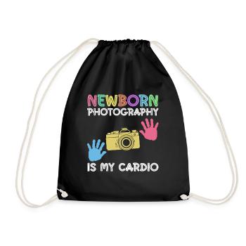 Newborn Photographer Baby Photography Saying - Drawstring Bag - black - Front