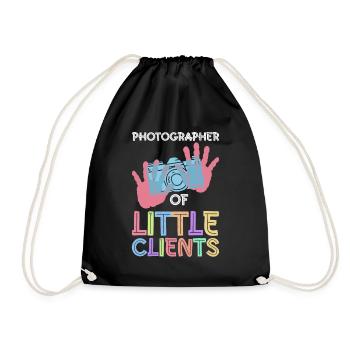 Newborn Photographer Baby Photography Saying - Drawstring Bag - black - Front