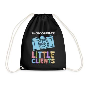 Newborn Photographer Baby Photography Saying - Drawstring Bag - black - Front