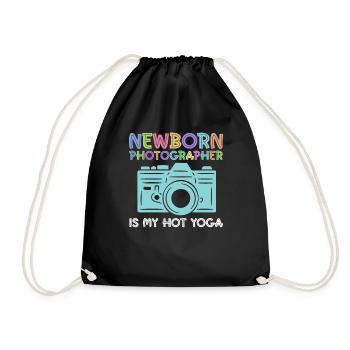 Newborn Photographer Baby Photography Saying - Drawstring Bag - black - Front