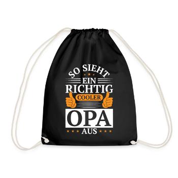 Opa, bester Großvater Super Opi, Nichte Enkel - Turnbeutel - Schwarz - Vorne
