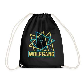 WOLFGANG Nom Tenue de loup pour le jour du nom avec le nom - Sac de sport léger - noir - Devant