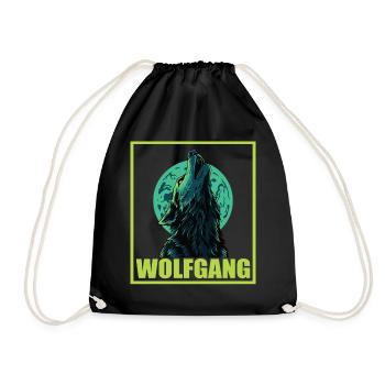 WOLFGANG Nom Tenue de loup pour le jour du nom avec le nom - Sac de sport léger - noir - Devant