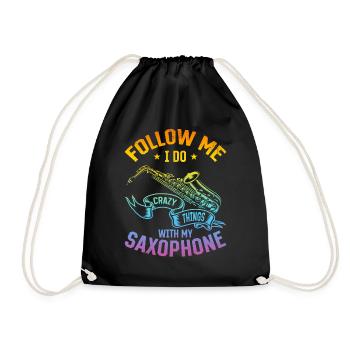 Suivez-moi, je fais des choses folles avec mon saxophone - Sat - Sac de sport léger - noir - Devant