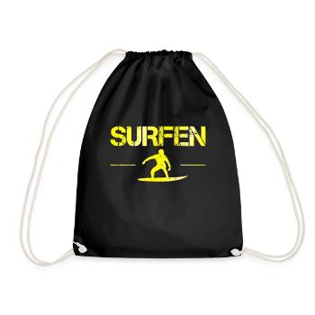 Surfen - Turnbeutel - Schwarz - Vorne
