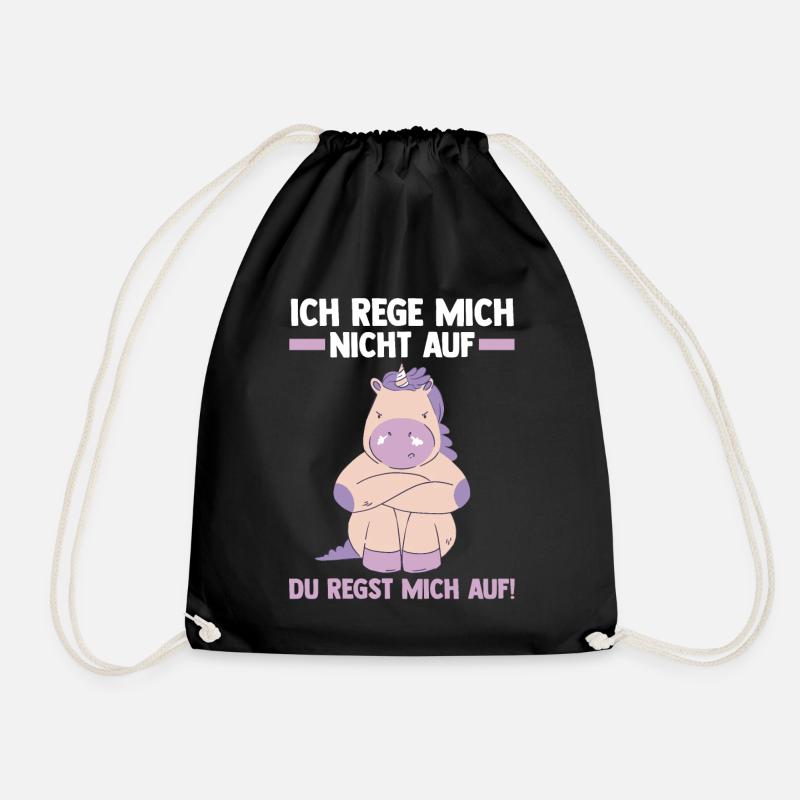 Ich Rege Mich Nicht Auf Du Regst Mich Auf Einhorn - Turnbeutel - Schwarz
