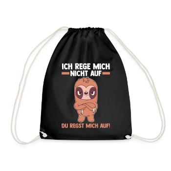 I don't get upset You upset me Sloth - Drawstring Bag - black - Front