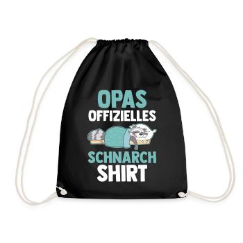 Raccoon Papa's Official Snoring - Drawstring Bag - black - Front