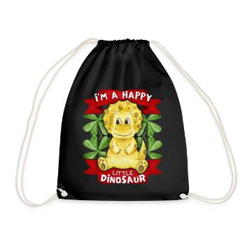 Funny Little Dinosaur Illustration Saying - Drawstring Bag - black - Front