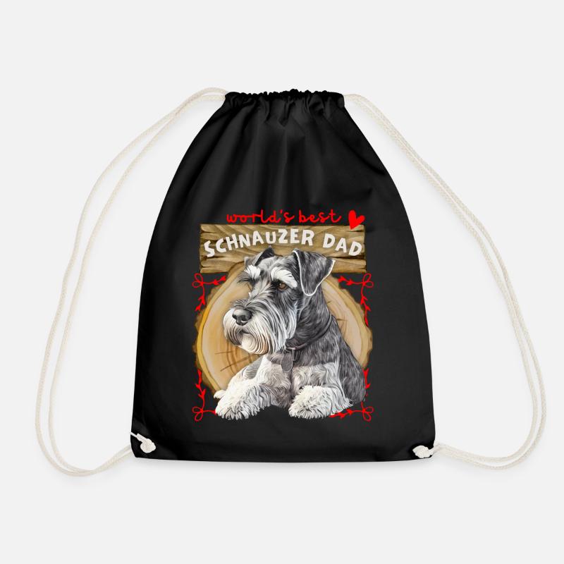 Schnauzer, Best-Schnauzer-Dad, Schnauzer-Papa - Turnbeutel - Schwarz