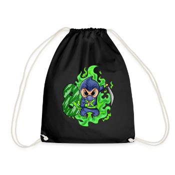 Boy 8 years 8th birthday Boy Ninja Green - Drawstring Bag - black - Front