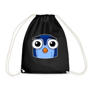 Pinguin Kopf - Turnbeutel - Schwarz - Vorne