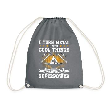I Turn Metal Into Cool Things Anvil Smith - Drawstring Bag - grey - Front