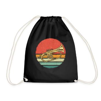 Flugelhorn Flugelhornist Horn Instrument - Drawstring Bag - black - Front