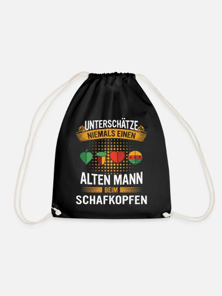Schafkopfen Schafkopfer Kartenspiel - Turnbeutel - Schwarz