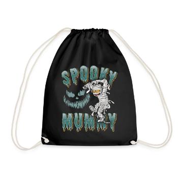 Comic Mummy, Funny Saying, Halloween Motif - Drawstring Bag - black - Front