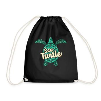 Tortue marine - Sac de sport léger - noir - Devant