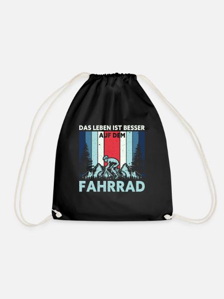 Das Leben Ist Besser Auf Dem Fahrrad Lustiges - Turnbeutel - Schwarz