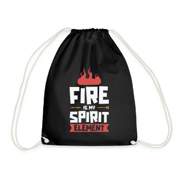 Cooking Grilling Fire Spirit Element Cook and - Drawstring Bag - black - Front