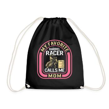Pferdeshirt, mein Lieblings Barrel Racer Tee, Pferd - Turnbeutel - Schwarz - Vorne
