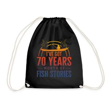 Chemise de pêche, j’ai 70 ans de poisson - Sac de sport léger - noir - Devant