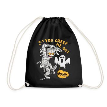 Comic Mummy, Halloween Mummy, Ghost Saying - Drawstring Bag - black - Front