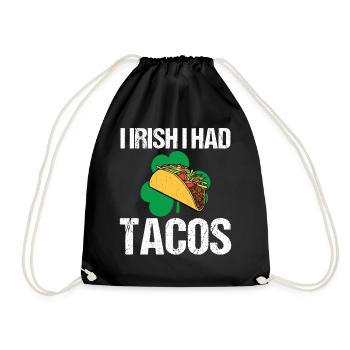 Irish I Was Gaming St Patrick's Day - Drawstring Bag - black - Front