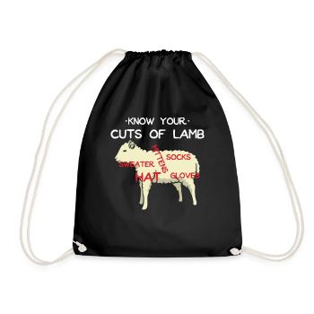 Tricot Tricoter Crochet Crochet Tricoter Agneau Laine - Sac de sport léger - noir - Devant
