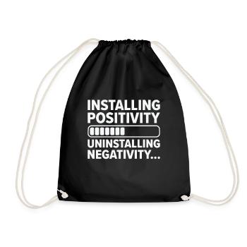 Installieren Optimistische Menschen Glück Positiv - Turnbeutel - Schwarz - Vorne