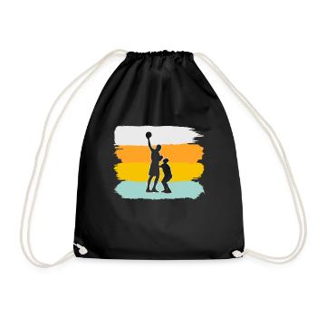 Basketball Retro - Turnbeutel - Schwarz - Vorne