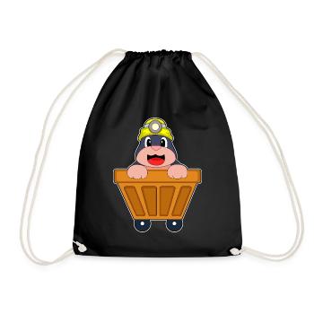 Taupe Miner Casque Minier Exploitation minière - Sac de sport léger - noir - Devant