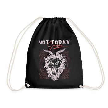 Devil-Devil, funny saying Not-Today-Satan - Drawstring Bag - black - Front
