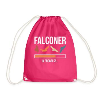 Falconer In Progress - Drawstring Bag - fuchsia - Front