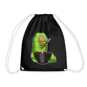 Caterpillar Cook Ramen Cooking - Drawstring Bag - black - Front