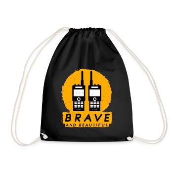 Ham Radio Brave And Beautiful Loves Radio Operator - Drawstring Bag - black - Front