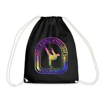Chemise de karaté, juste une fille qui aime le t-shirt de taekwondo - Sac de sport léger - noir - Devant
