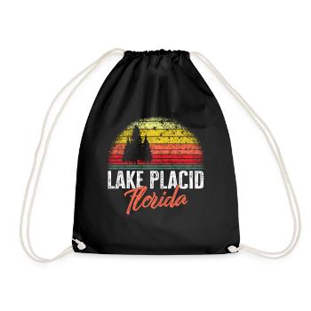 Lake Shirt, Lake Placid Florida Vintage Tee, Lake - Turnbeutel - Schwarz - Vorne