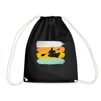 Canoe Retro - Drawstring Bag - black - Front