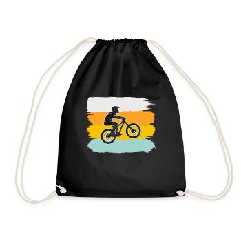 Mountain Bike Retro - Drawstring Bag - black - Front