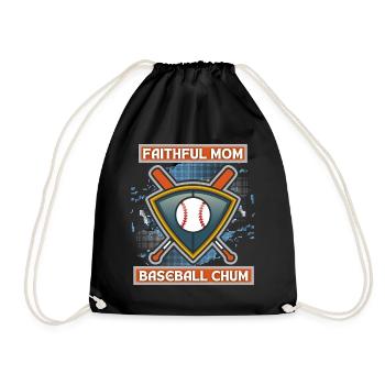 Baseball Mom, lustiger Spruch, Baseball-logo - Turnbeutel - Schwarz - Vorne