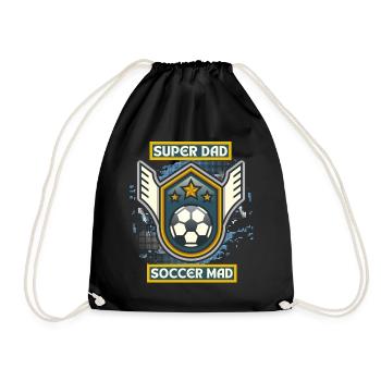 Soccer Dad, funny saying, soccer dad - Drawstring Bag - black - Front